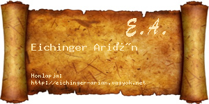 Eichinger Arián névjegykártya